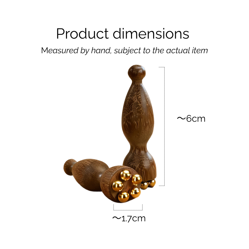 Massage Tool | Little Lotus Brass Bead - Rosewood Handle for Eye Acupressure