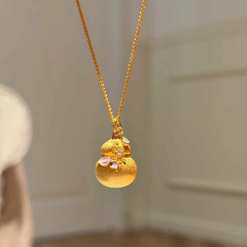 Gold-Plated 925 Silver｜Gourd Necklace – Fortune & Blessing