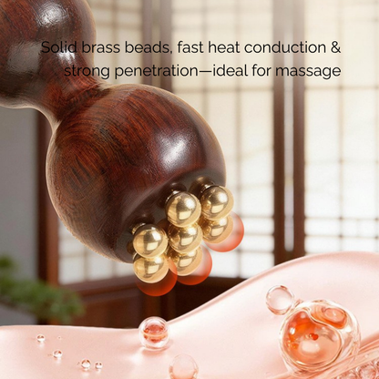 Massage Tool | Little Lotus Bead - Rosewood & Brass for Eye Massage