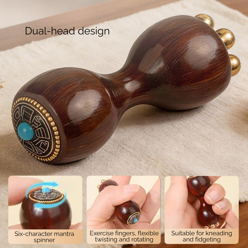 Massage Tool | Little Lotus Bead - Rosewood & Brass for Eye Massage