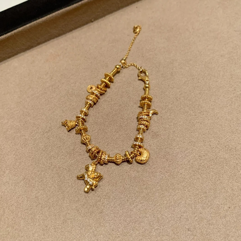Gold-Plated 925 Silver｜String of Cash Horse Year Bracelet