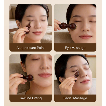 Massage Tool | Little Lotus Bead - Rosewood & Brass for Eye Massage