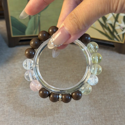 Herbal Incense Bracelet｜"Manifestation Trio", Citrine, Clear Quartz & Rose Quartz, Various Herbal Recipes Available
