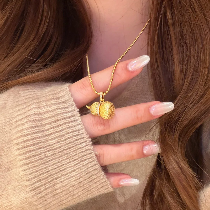 Gold-Plated 925 Silver｜Phoenix Scale Gourd Pendant - Imperial Amulet of Protection, Renewal & Blessings