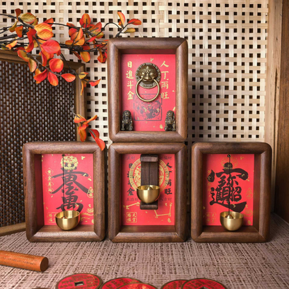 Feng Shui Magnetic Door Chime | Solid Walnut Doorbell for Wealth & Protection