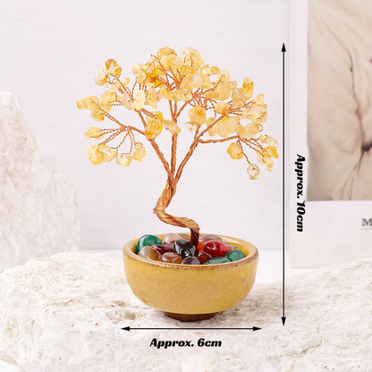 Citrine Feng Shui Tree | Wealth Crystal Tree for Desk & Home