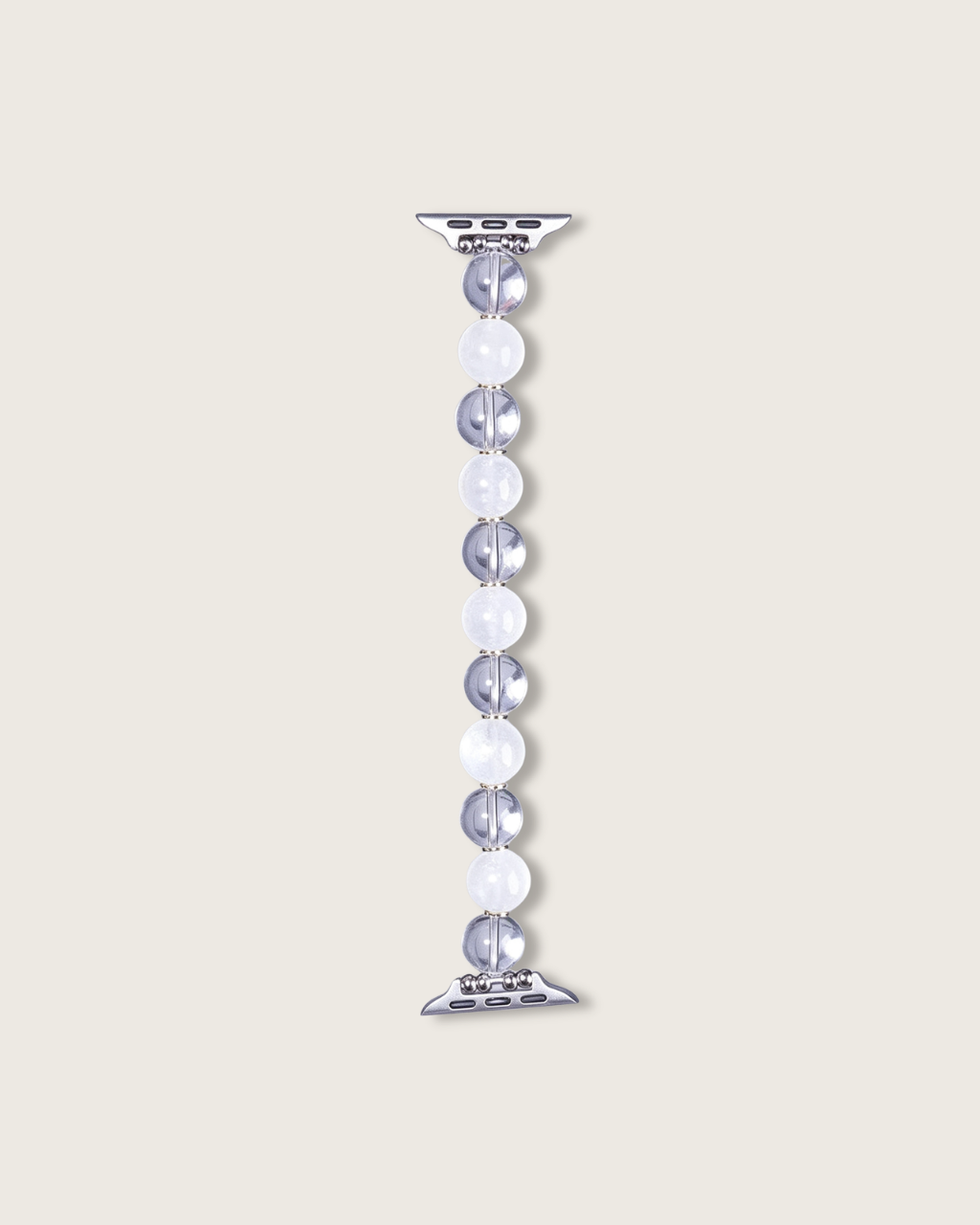 Mountain Snow, Clear Quartz & Moonstone Watch Band, Powerful Purification