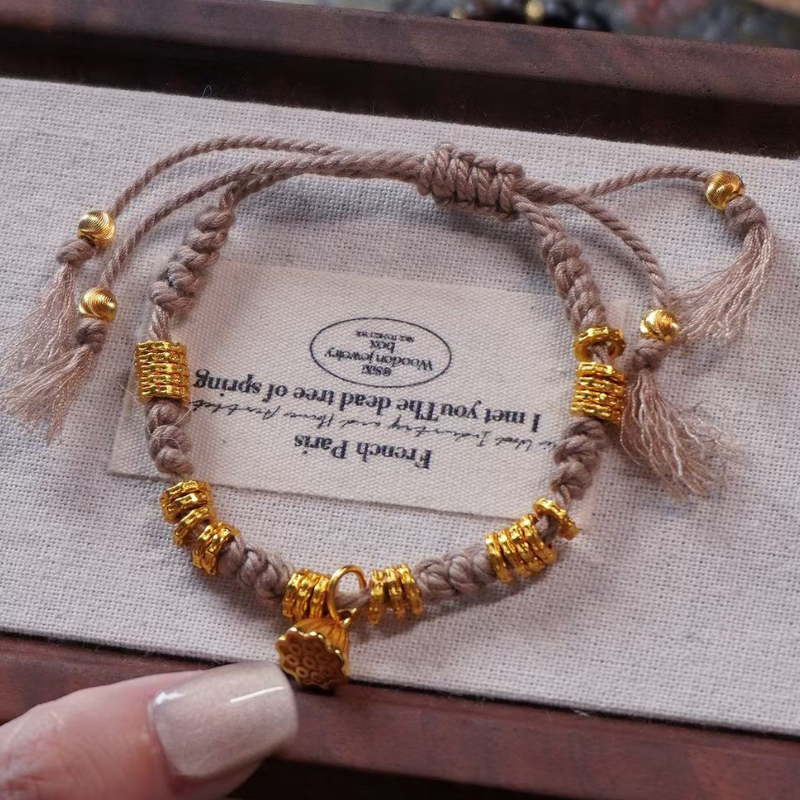 Handmade Braided Bracelet｜Lotus Blessing Lucky Cord