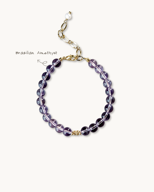 Everluck Brazilian Amethyst Bracelet, Boost Your Brain