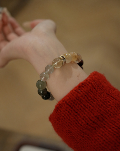 Pig Blessing, Mixed Crystal Bracelet, Shield Your Year