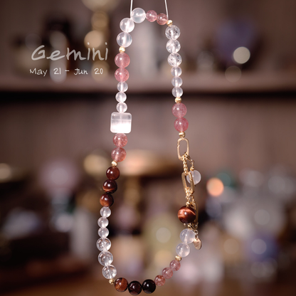 2026 Gemini Double-Wrap Bracelet | Activation Stone Strawberry Quartz