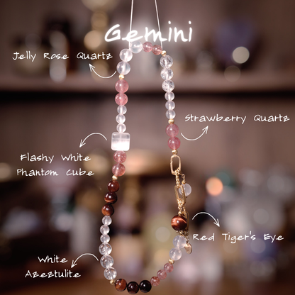 2026 Gemini Double-Wrap Bracelet | Activation Stone Strawberry Quartz