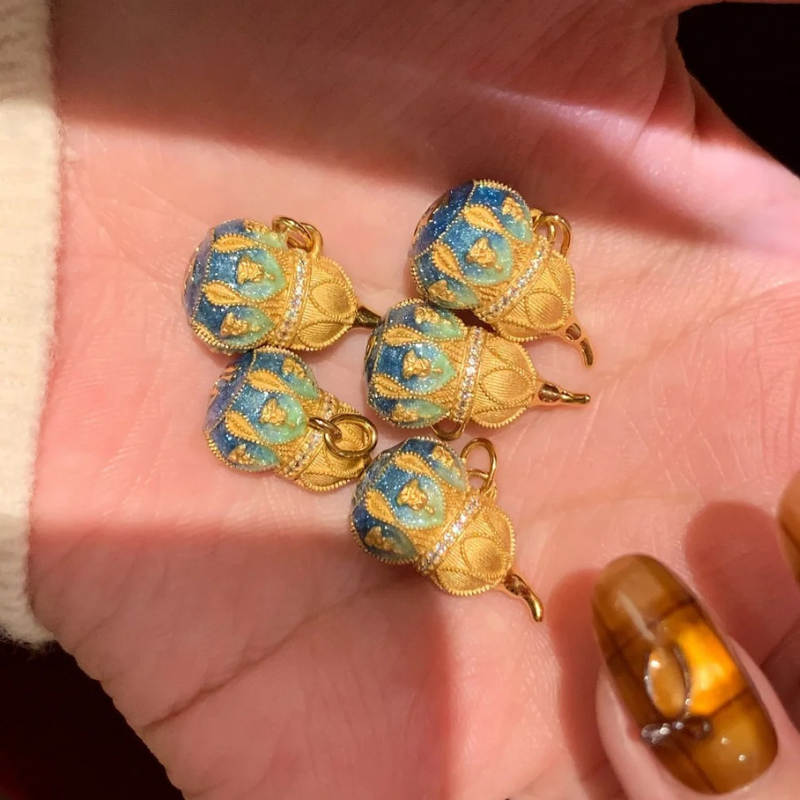 Gold-Plated 925 Silver｜Enamel Color Gourd Necklace