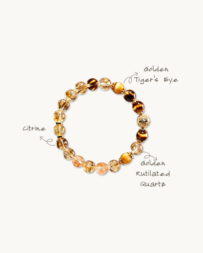 Molten Gold, Citrine & Golden Rutilated Bracelet, Expand Your Wealth