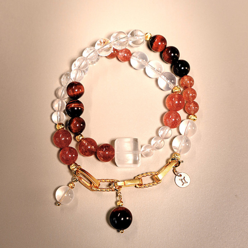 2026 Gemini Double-Wrap Bracelet | Activation Stone Strawberry Quartz