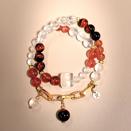 2026 Gemini Double-Wrap Bracelet | Activation Stone Strawberry Quartz