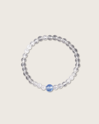Pure Clarity, Clear Quartz & Aquamarine Bracelet, Clear Your Energy