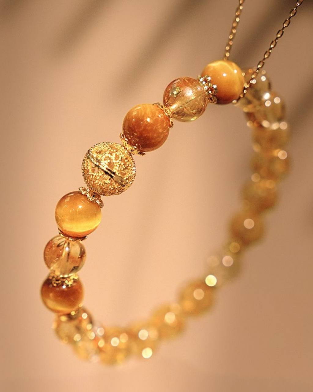 Molten Gold, Citrine & Golden Rutilated Bracelet, Expand Your Wealth