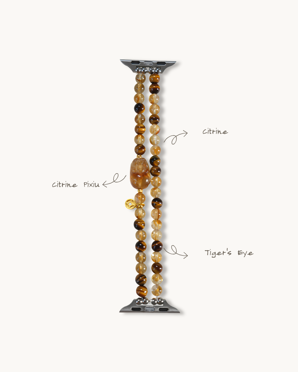 Watch Band – Golden Osmanthus Citrine Pixiu, Prosperity