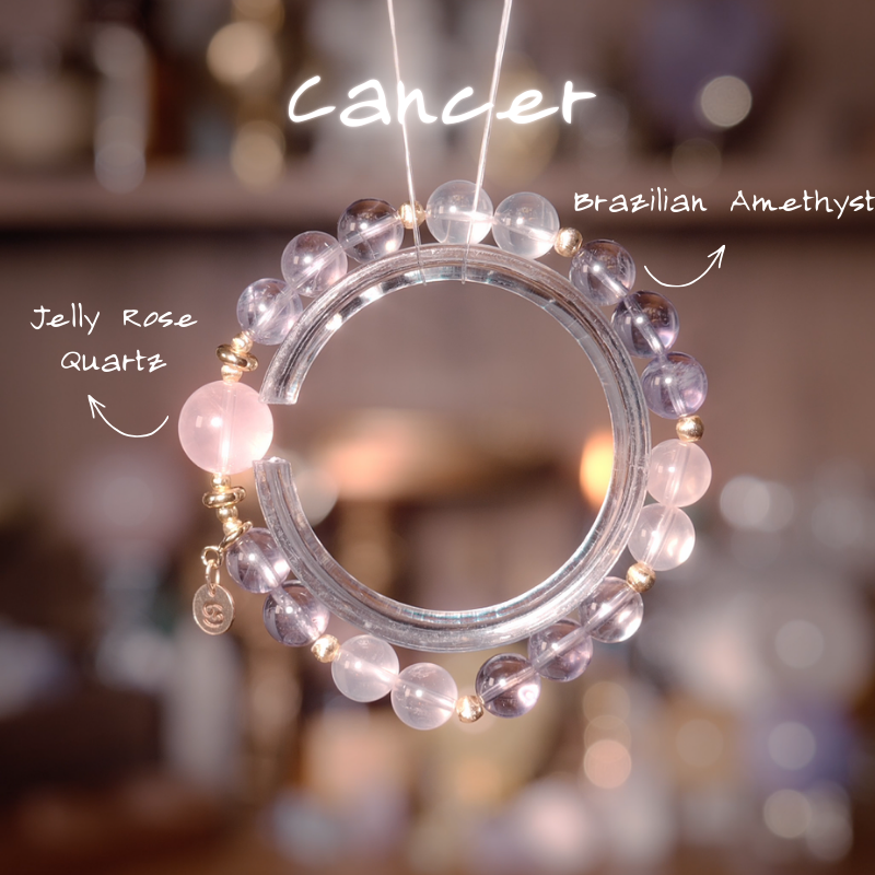 2026 Cancer Bracelet | Transformation Stone Jelly Pink Crystal