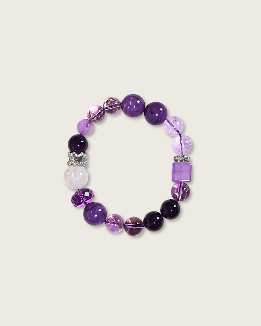 Nine Purple Fire, Amethyst Bracelet, Boost Your Luck