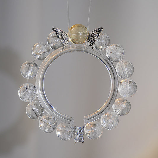 Bracelet｜"Pure White Bride" White & Golden Aura Quartz for Purity & Energy