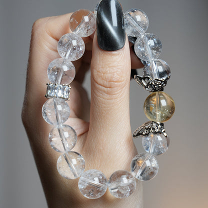 Bracelet｜"Pure White Bride" White & Golden Aura Quartz for Purity & Energy