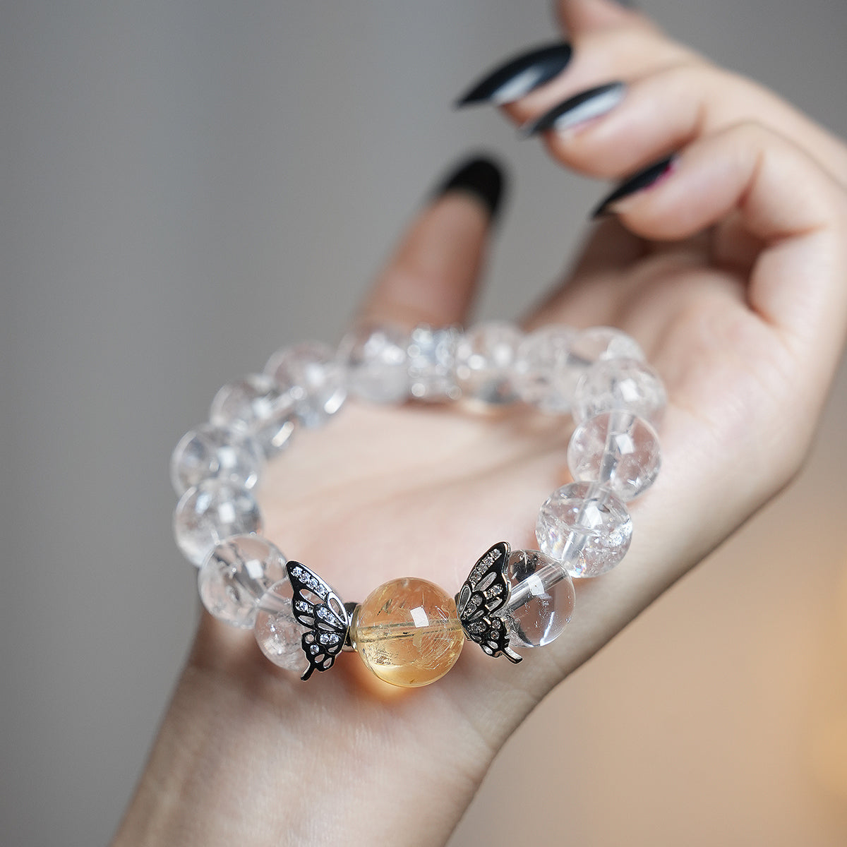 Bracelet｜"Pure White Bride" White & Golden Aura Quartz for Purity & Energy