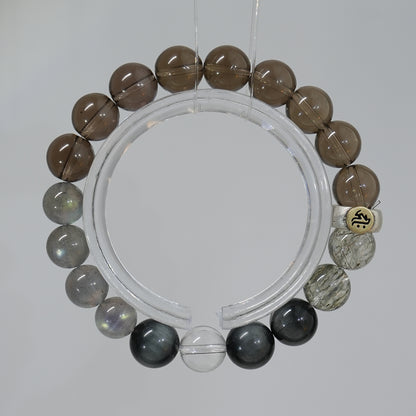 Bracelet｜"Fortune's Turn" Smoky Quartz & Hawk's Eye for Guard & Change