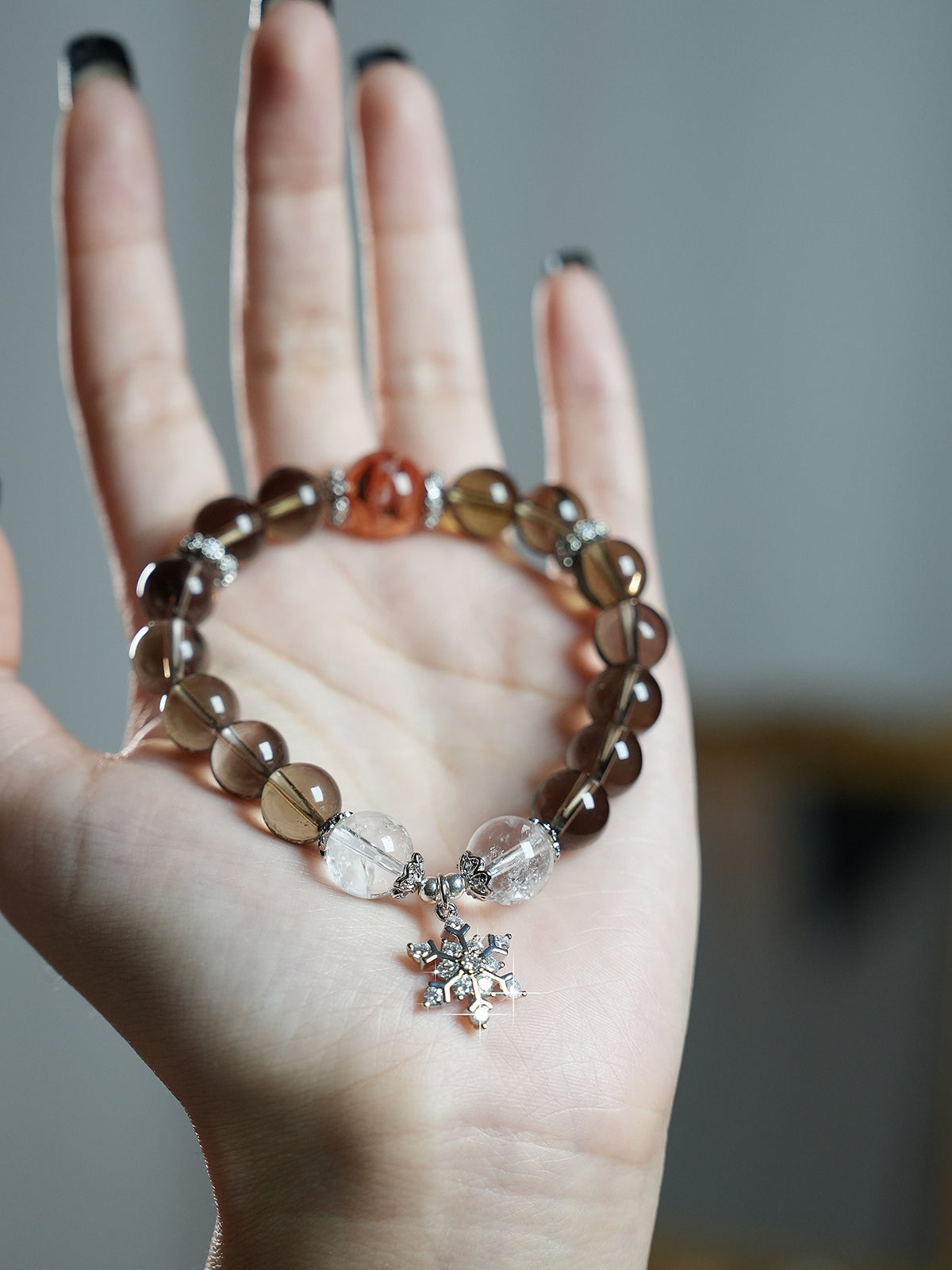 Bracelet｜"Frost Snow Elf" Smoky Quartz for Stability & Vitality