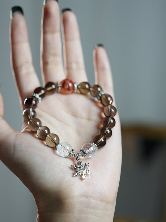 Bracelet｜"Frost Snow Elf" Smoky Quartz for Stability & Vitality