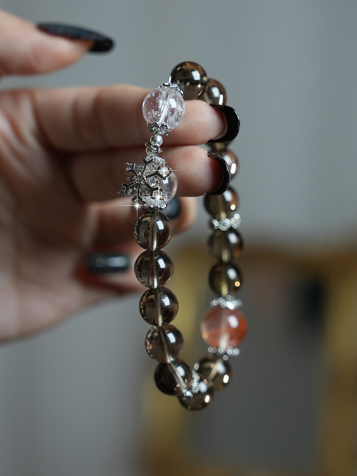 Bracelet｜"Frost Snow Elf" Smoky Quartz for Stability & Vitality