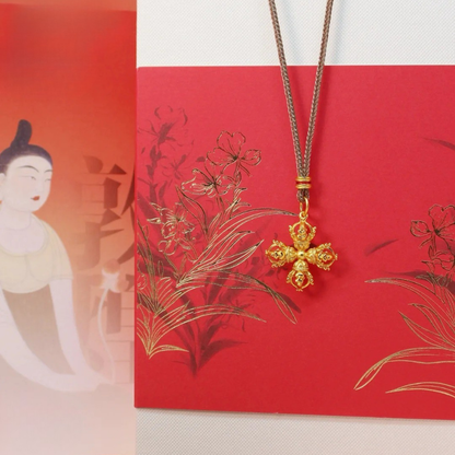 Gold-Plated 925 Silver｜Double Vajra Cross Pendant - Ultimate Symbol of Unshakable Balance & Enlightened Power