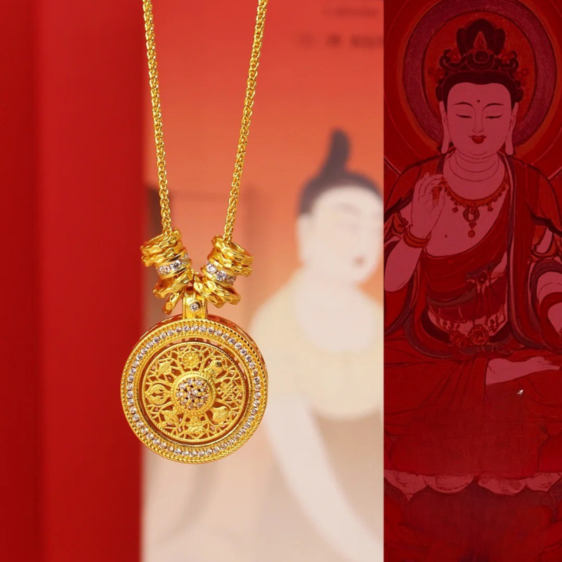 Gold-Plated 925 Silver｜Eight Treasures Compass Pendant - Navigate Life with Wisdom, Protection & Purpose