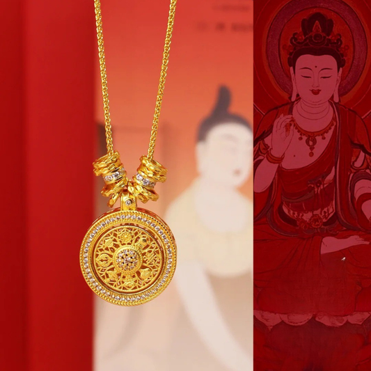 Gold-Plated 925 Silver｜Eight Treasures Compass Pendant - Navigate Life with Wisdom, Protection & Purpose