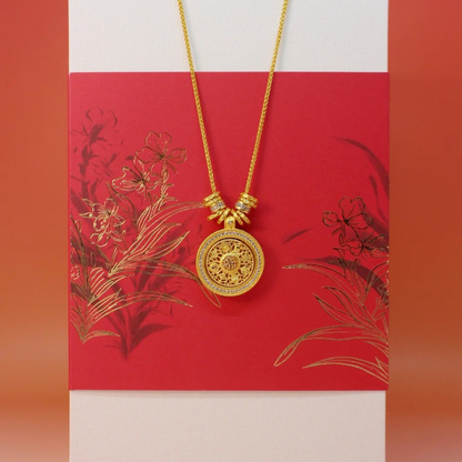 Gold-Plated 925 Silver｜Eight Treasures Compass Pendant - Navigate Life with Wisdom, Protection & Purpose
