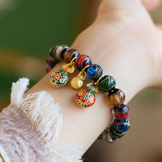 Wu Xing Treasure Bracelet - Handcrafted Ceramic Beads for Fortune, Balance & Protection