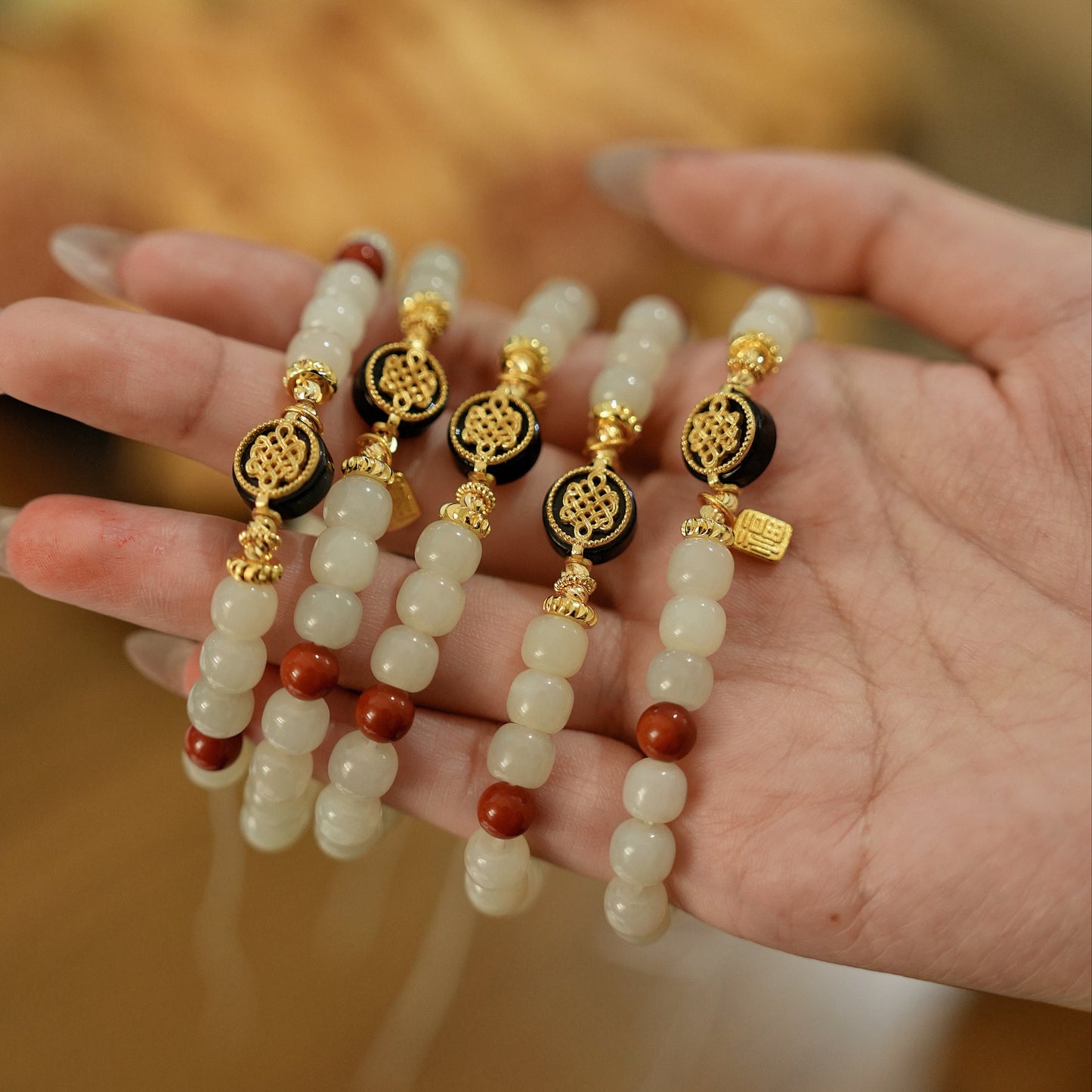 Bracelet｜"Wealth & Blessing" Hetian Jade & Black Agate for Prosperity & Harmony