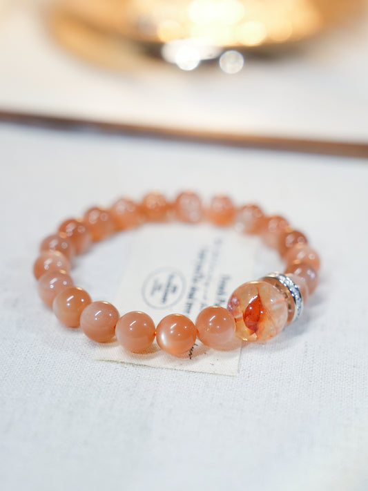 Bracelet｜"Starlight Sunset" Sunstone & Red Aventurine for Vitality & Prosperity