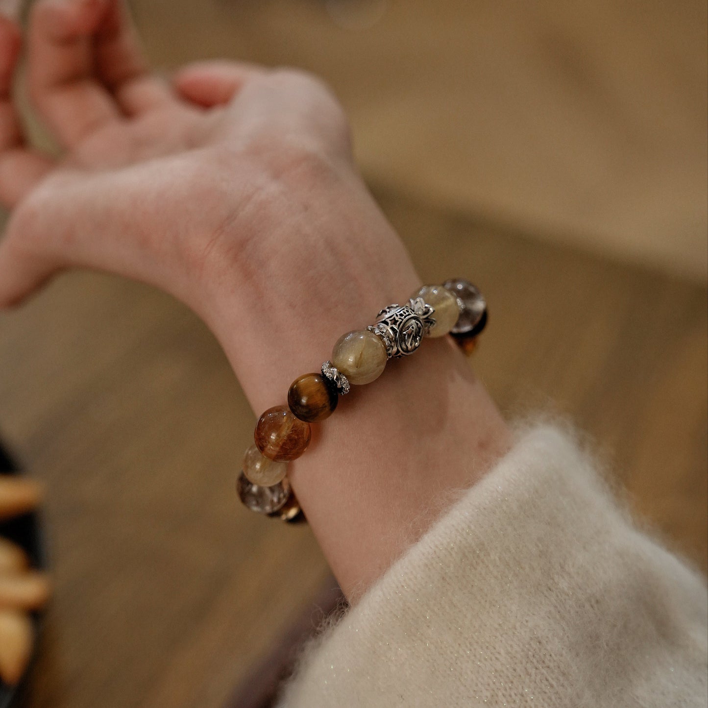 「Pisces」Bracelet｜Golden Sheen Obsidian & Golden Hair Quartz for Wealth, Protection & Abundance