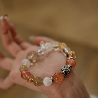 「Gemini」Bracelet｜Citrine & Gold Hair Quartz for Wealth, Insight & Smooth Communication