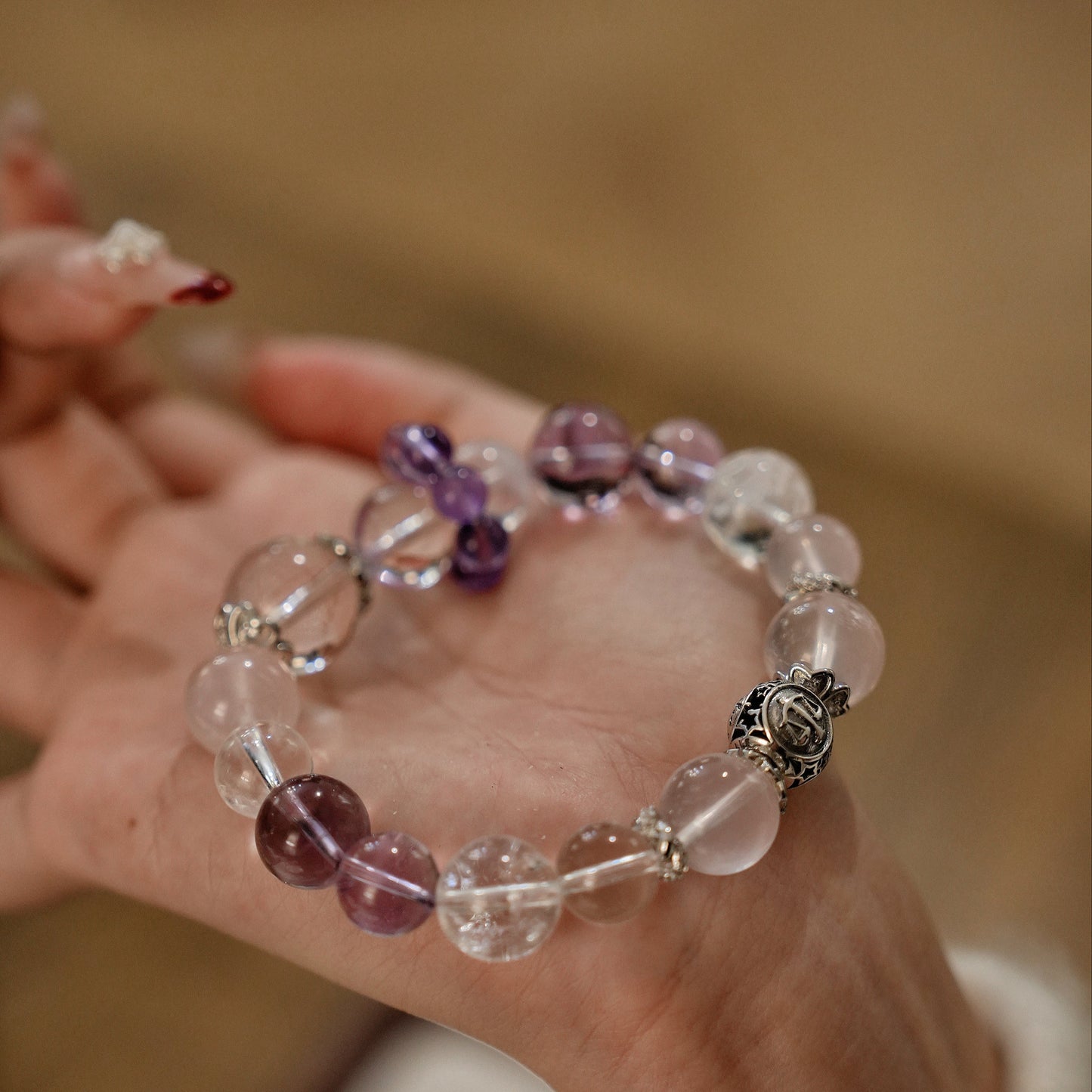 「Libra」Bracelet｜Star Aura Quartz & Amethyst for Harmony, Good Relationships & Wise Insight