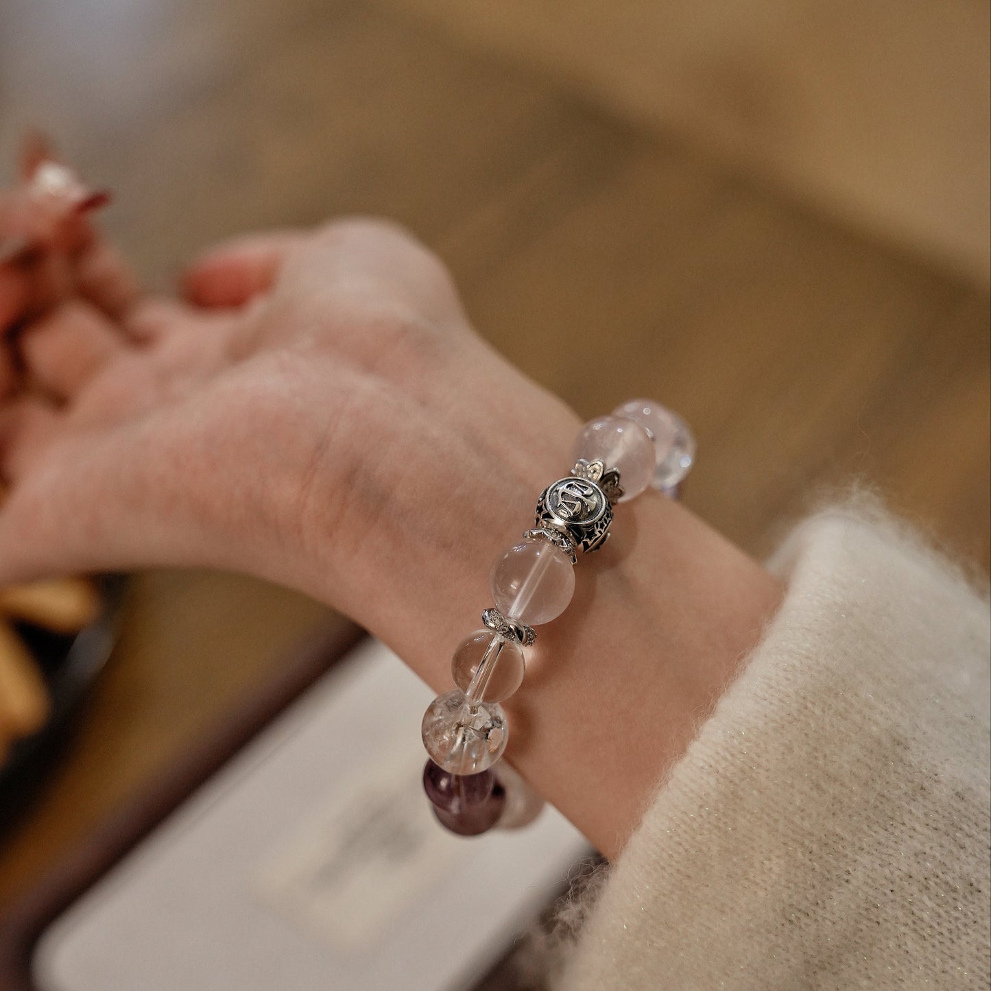 「Libra」Bracelet｜Star Aura Quartz & Amethyst for Harmony, Good Relationships & Wise Insight