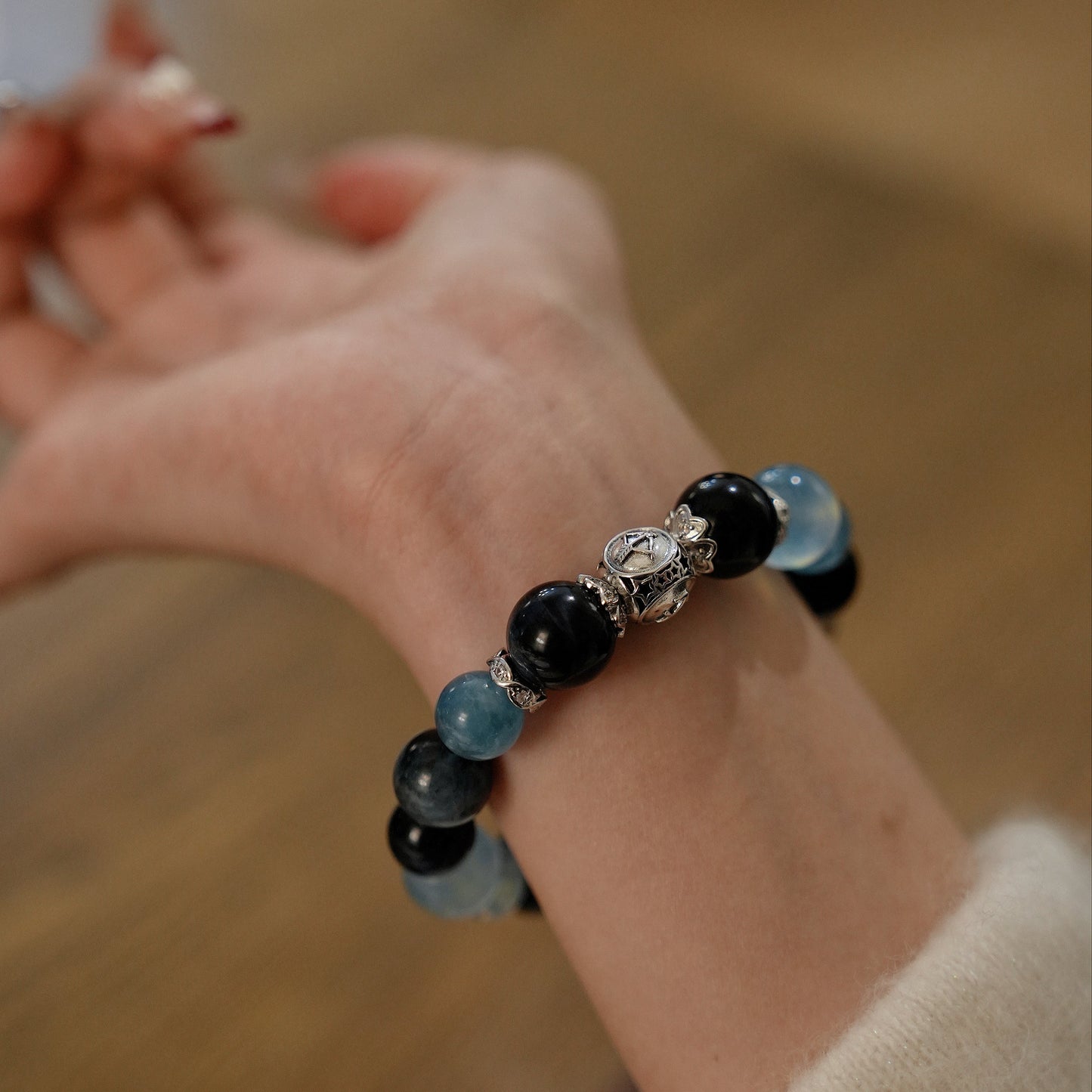 「Sagittarius」Bracelet｜Aquamarine & Tiger's Eye for Resilience, Courage & Inner Healing
