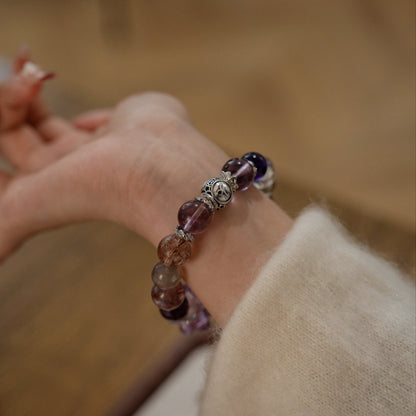 「Capricorn」Bracelet｜Black Gold Super Seven & Amethyst for Focus, Ambition & Smooth Sailing
