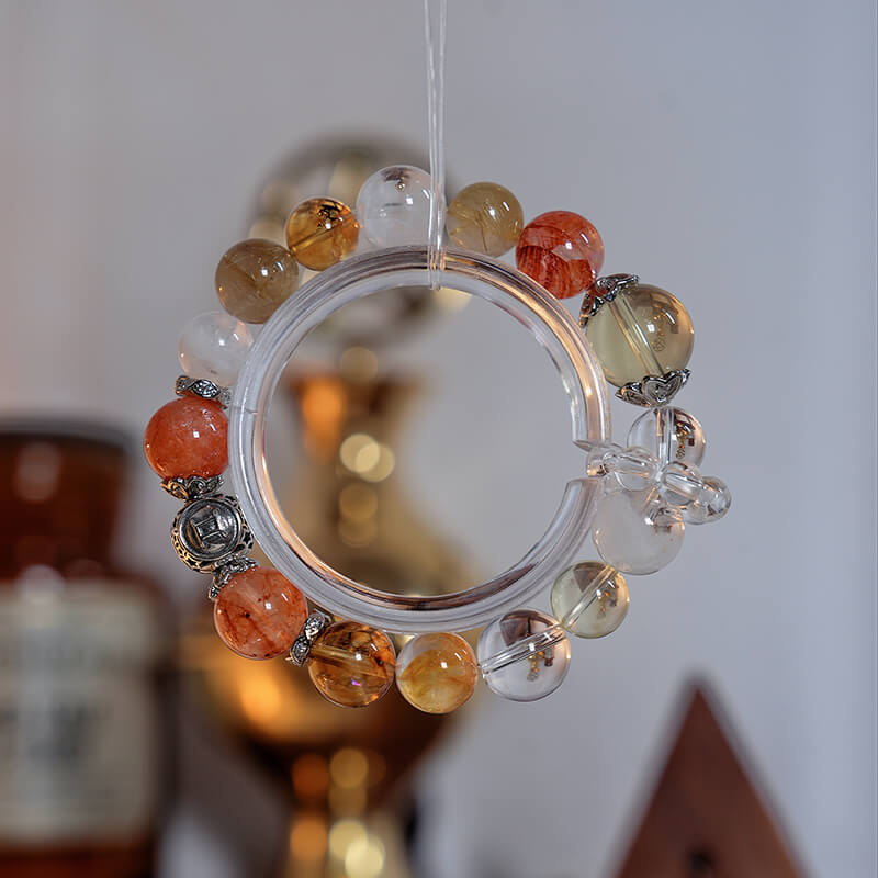 「Gemini」Bracelet｜Citrine & Gold Hair Quartz for Wealth, Insight & Smooth Communication