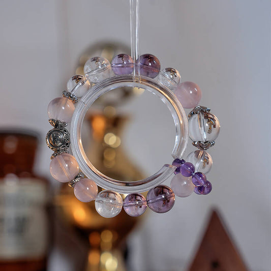 「Libra」Bracelet｜Star Aura Quartz & Amethyst for Harmony, Good Relationships & Wise Insight