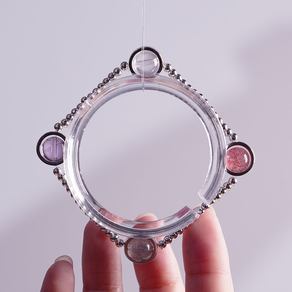 Chain Bracelet｜"Silver Mountain Spring" Strawberry Quartz & Jelly Rose Quartz for Love & Protection