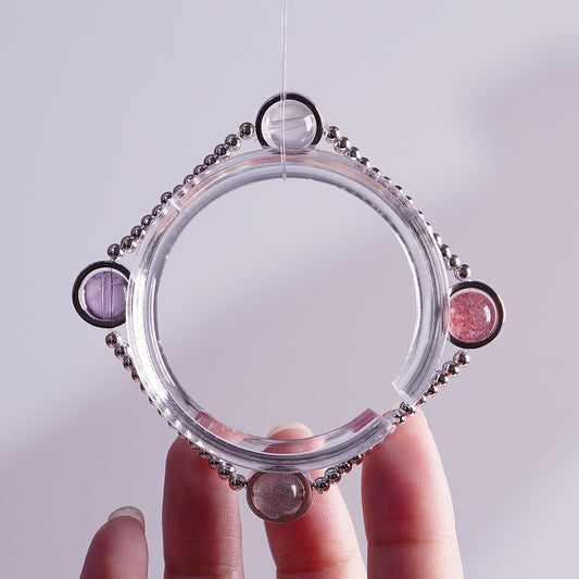 Chain Bracelet｜"Silver Mountain Spring" Strawberry Quartz & Jelly Rose Quartz for Love & Protection