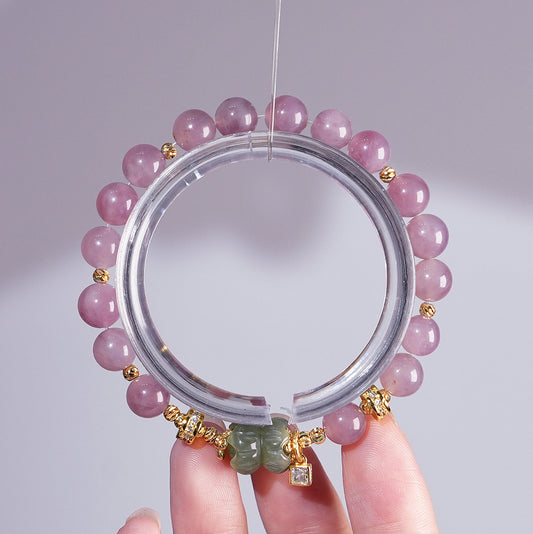 Bracelet｜"Jade Beauty" Purple Ma Fen Quartz & Hetian Jade for Soulmate Connection